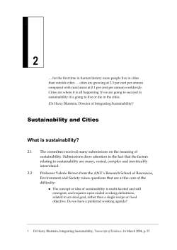 Chapter 2: Sustainability and Cities
