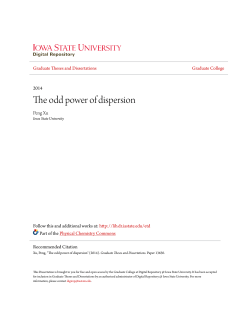 The odd power of dispersion - Iowa State University Digital Repository