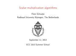 Scalar-multiplication algorithms