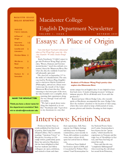 Issue 1, October 09 - Macalester College