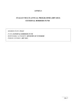 italian multi-annual programme (2007-2013)
