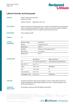 Lithium Fluoride, technical grade