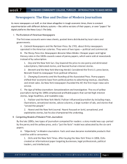 Howard Community College, TVRD129 &ndash; Introduction to MASS media