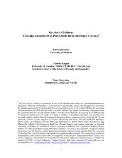 Katrina`s Children: A Natural Experiment in Peer Effects from