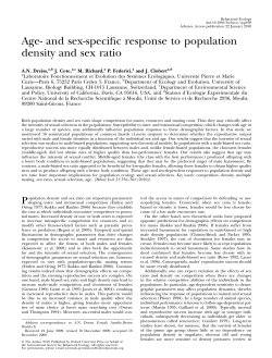 Age- and sex-specific response to population density and sex ratio