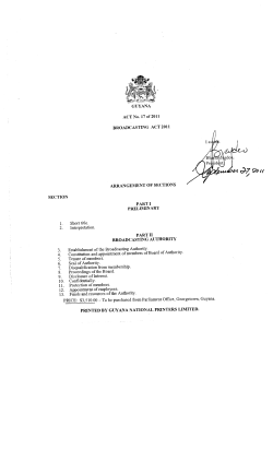 Broadcasting Act 2011 - Parliament of Guyana