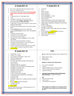 School Supplies - Blue Valley Schools