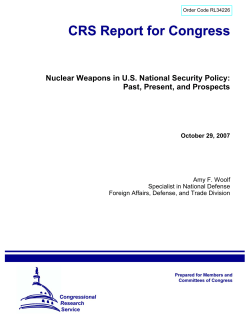 Nuclear Weapons in US National Security Policy