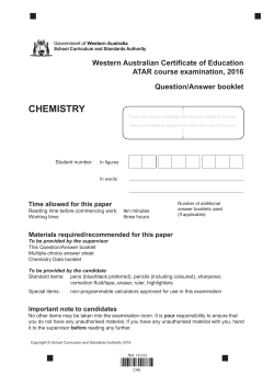 CHEMISTRY - SCSA - School Curriculum and Standards Authority