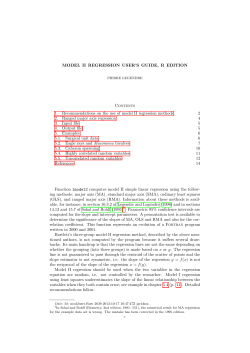 Model II Regression User Guide