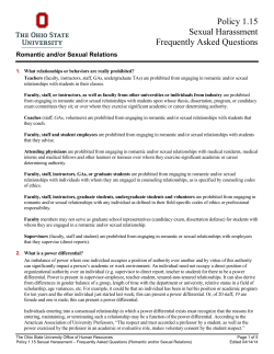 Romantic and/or Sexual Relations