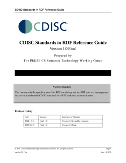 CDISC Standards in RDF Reference Guide
