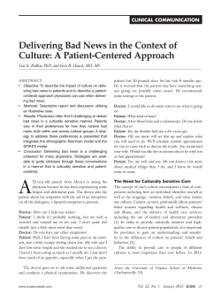 Delivering Bad News in the Context of Culture