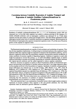 Correlation between Catabolite Repression of