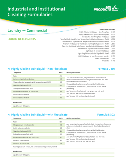 Industrial and Institutional Cleaning Formularies