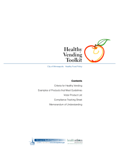 Healthy Vending Toolkit