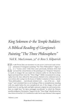 A Biblical Reading of Giorgione`s Painting &ldquo;The Three Philosophers&rdquo;