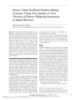 Parent&ndash;Child Feedback Predicts Sibling Contrast