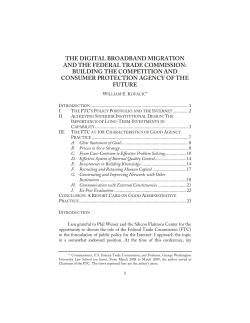 THE DIGITAL BROADBAND MIGRATION AND THE FEDERAL