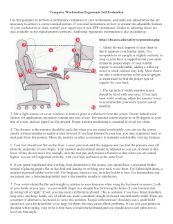 Computer Workstation Ergonomic Self Evaluation