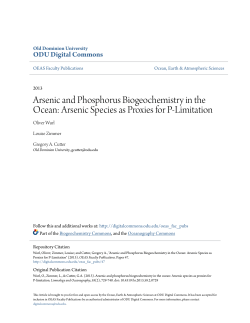 Arsenic and Phosphorus Biogeochemistry in the Ocean: Arsenic