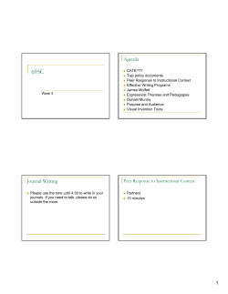 Journal Writing Agenda