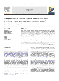 Testing the theory of embodied cognition with subliminal words