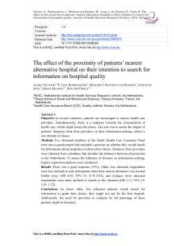 The effect of the proximity of patients` nearest alternative