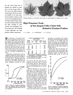 High Potassium Needs of San Joaquin Valley Cotton
