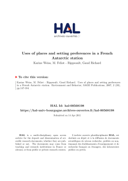 Uses of places and setting preferences in a French Antarctic station