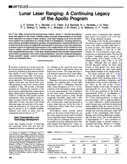 Lunar Laser Ranging: A Continuing Legacy