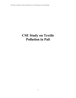 CSE Study on Textile Pollution in Pali