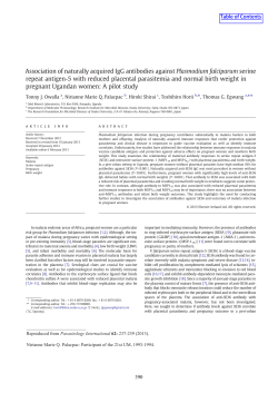 Association of naturally acquired IgG antibodies