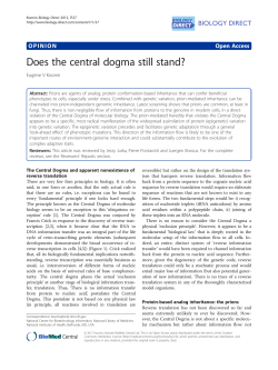Does the central dogma still stand?