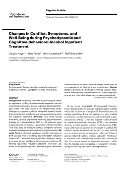 Changes in Conflict, Symptoms, and Well-Being during
