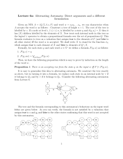 Lecture 6a: Alternating Automata: Direct arguments and a
