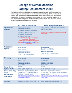College of Dental Medicine Laptop Requirement 2015