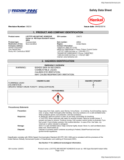 Loctite 495 Super Bonder Instant Adhesive (Cyanoacrylate) Safety