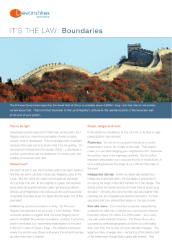 IT`S THE LAW: Boundaries
