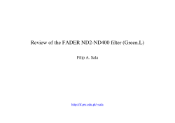Review of the FADER ND2-ND400 filter (Green.L)