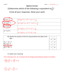 1) Determine which of the following is equivalent to Circle all your
