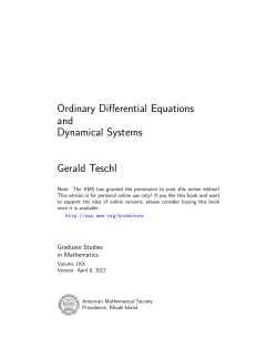 Ordinary Differential Equations and Dynamical Systems