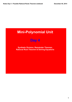 Notes Day 4 - Possible Rational Roots Theorem.notebook