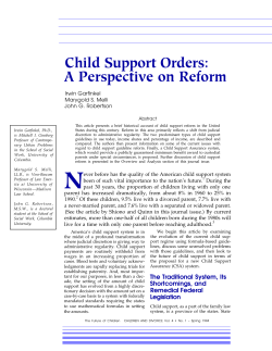 Child Support Orders: A Perspective on Reform