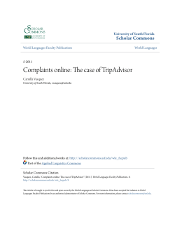Complaints online: The case of TripAdvisor