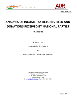 analysis of income tax returns filed and donations received by