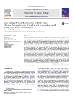 Stage and age structured Aedes vexans and Culex pipiens (Diptera