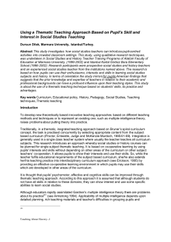 Using a Thematic Teaching Approach Based on Pupil`s Skill and