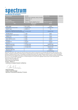 Certificate Of Analysis