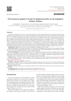 NaCl protects against Cd and Cu-induced toxicity in the halophyte
